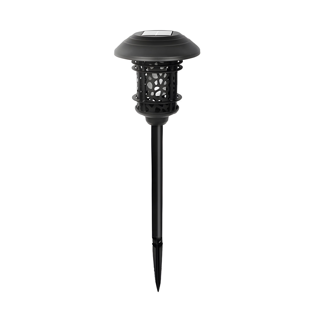 Waterproof Retro Solar Powered Outdoor Pathway Light Black Aluminum Landscape Stake