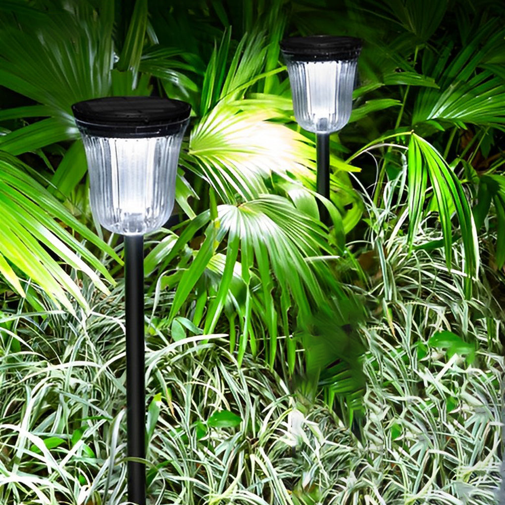 Waterproof Round Solar Powered LED Garden Pathway Lights with Motion Sensor 2 Piece Set for Outdoor Walkways
