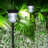 Waterproof Round Solar Powered LED Garden Pathway Lights with Motion Sensor 2 Piece Set for Outdoor Walkways