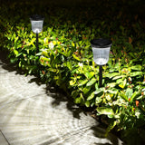 Waterproof Round Solar Powered LED Garden Pathway Lights with Motion Sensor 2 Piece Set for Outdoor Walkways