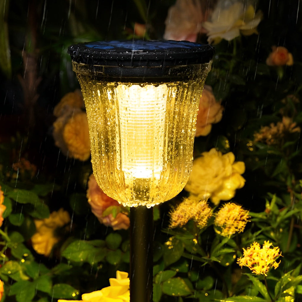 Waterproof Round Solar Powered LED Garden Pathway Lights with Motion Sensor 2 Piece Set for Outdoor Walkways