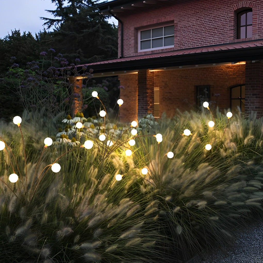 Waterproof Solar Firefly Garden Lights Set of 2 Outdoor 10 LED Swaying Landscape Pathway Decor
