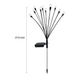 Waterproof Solar Firefly Garden Lights Set of 2 Outdoor 10 LED Swaying Landscape Pathway Decor