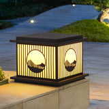 Waterproof Solar Outdoor Pillar Lamp LED Mountain Design Post Light for Garden and Patio