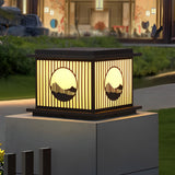 Waterproof Solar Outdoor Pillar Lamp LED Mountain Design Post Light for Garden and Patio