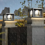 Waterproof Solar Post Cap Light Black Aluminum LED Fence Lamp for Backyard Deck and Garden Path