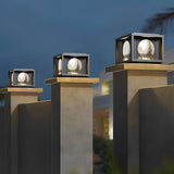 Waterproof Solar Post Cap Light Black Aluminum LED Fence Lamp for Backyard Deck and Garden Path
