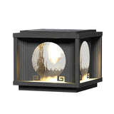 Waterproof Solar Post Cap Light Black Aluminum LED Fence Lamp for Backyard Deck and Garden Path