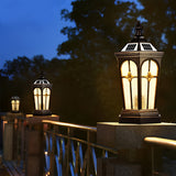 Waterproof Solar Post Cap Lights European Style Aluminum Outdoor Pillar Light for Garden Fence