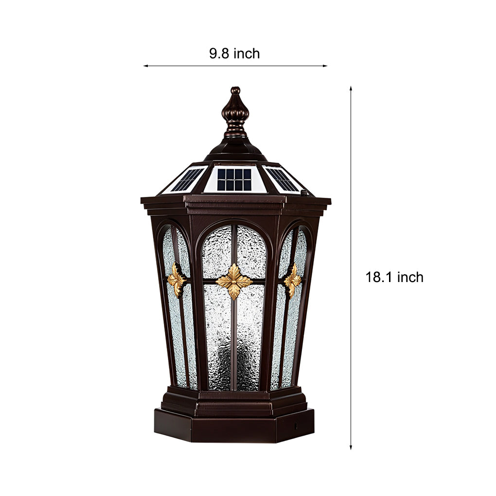 Waterproof Solar Post Cap Lights European Style Aluminum Outdoor Pillar Light for Garden Fence