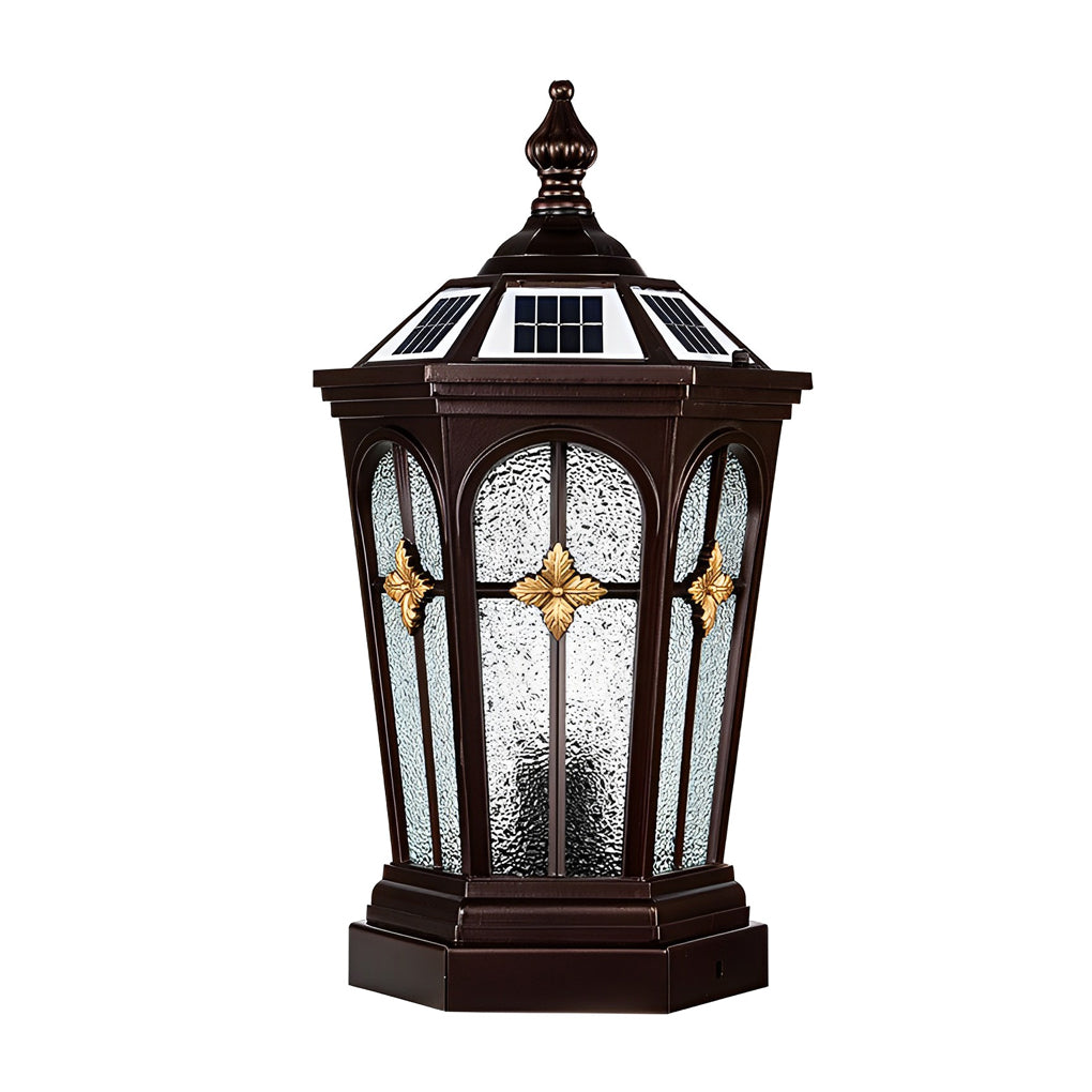 Waterproof Solar Post Cap Lights European Style Aluminum Outdoor Pillar Light for Garden Fence