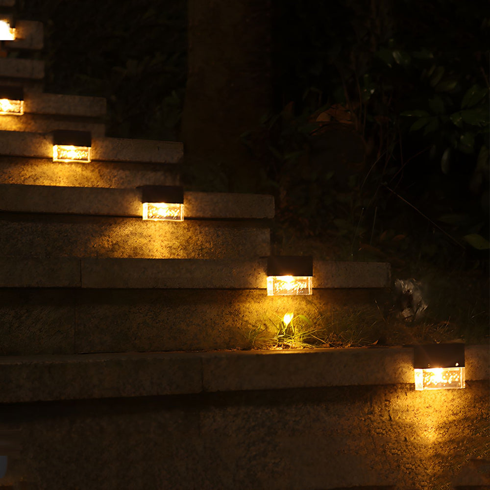 Waterproof Solar Powered Fence Lights with RGB Color Changing and Warm White LED for Deck Step and Wall 2 Pack