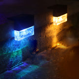 Waterproof Solar Powered Fence Lights with RGB Color Changing and Warm White LED for Deck Step and Wall 2 Pack