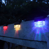 Waterproof Solar Powered Fence Lights with RGB Color Changing and Warm White LED for Deck Step and Wall 2 Pack