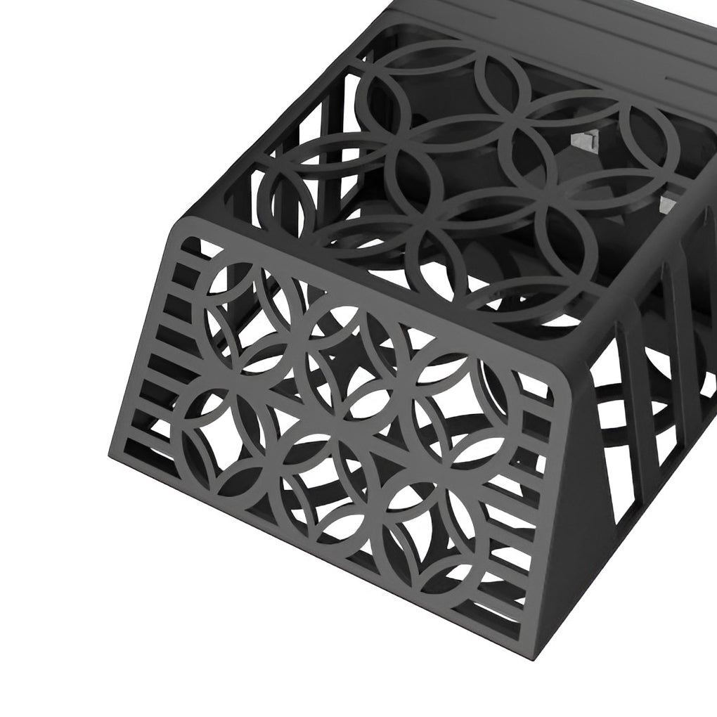 Waterproof Solar Powered Hollow Pattern Outdoor Wall Sconce for Garden Fence Lighting
