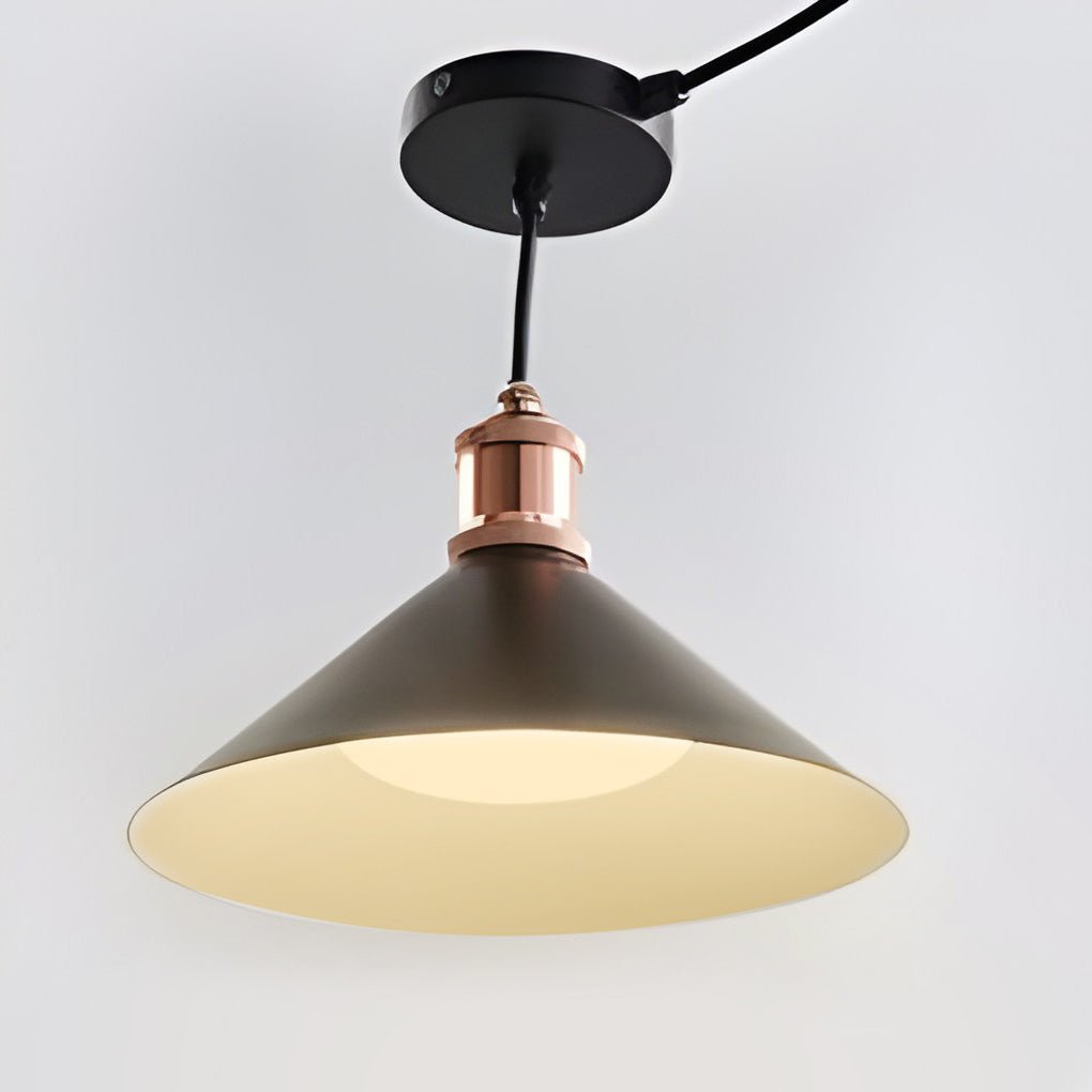 Waterproof Solar Powered LED Pendant Light Hanging Conical Garden Lamp with Dual Color Modes