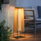 Waterproof Solar Powered Outdoor LED Floor Lamp with Rustic Rubber Shade and Stainless Steel Base