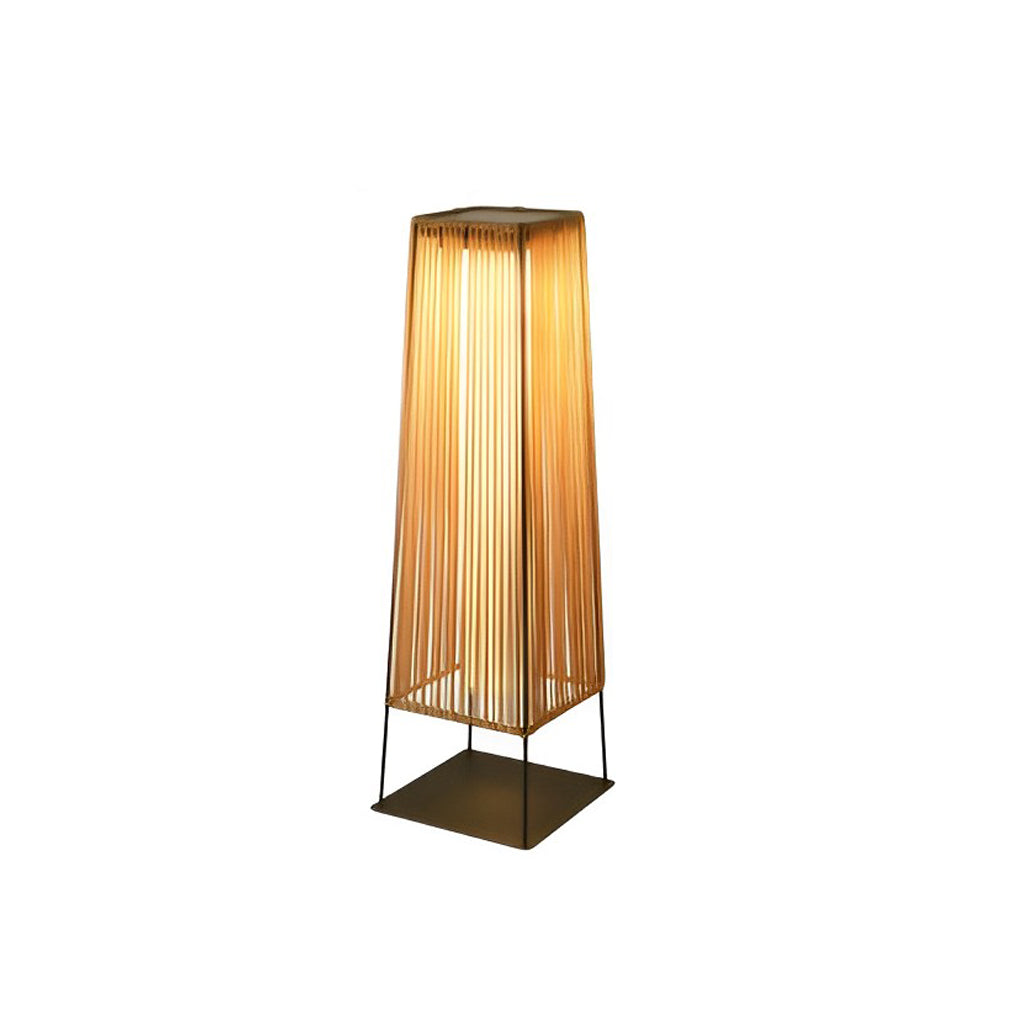 Waterproof Solar Powered Outdoor LED Floor Lamp with Rustic Rubber Shade and Stainless Steel Base