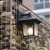 Waterproof Solar Powered Outdoor Wall Sconce Black Aluminum and Glass Exterior Garden Lantern