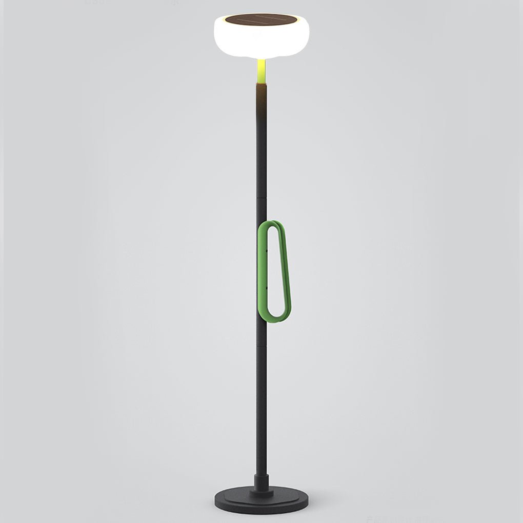Waterproof Solar Torchiere Outdoor Floor Lamp 76 Inch Tall Portable Black Aluminum Garden Light