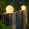 Waterproof White Resin Moon Ball LED Outdoor Post Light Modern Round Fence Sphere Lighting