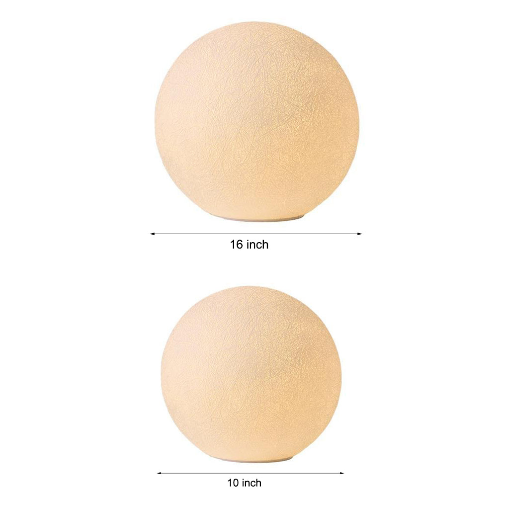 Waterproof White Resin Moon Ball LED Outdoor Post Light Modern Round Fence Sphere Lighting