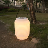 Waterproof White Solar LED Cylinder Camping Lantern Portable Outdoor Table Lamp with Remote