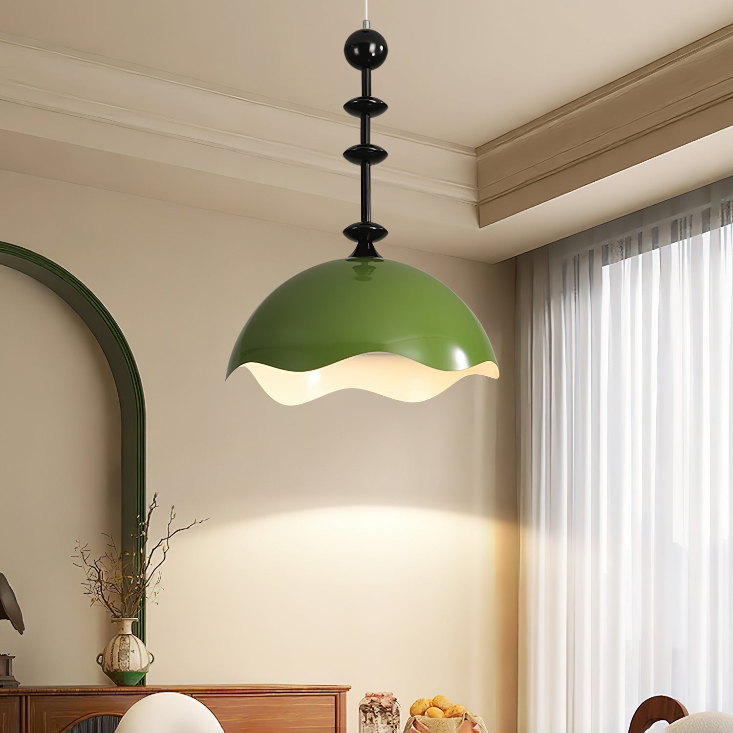 Wave Crest Modern LED Pendant Light with Organic Wave Design for Dining and Living Spaces