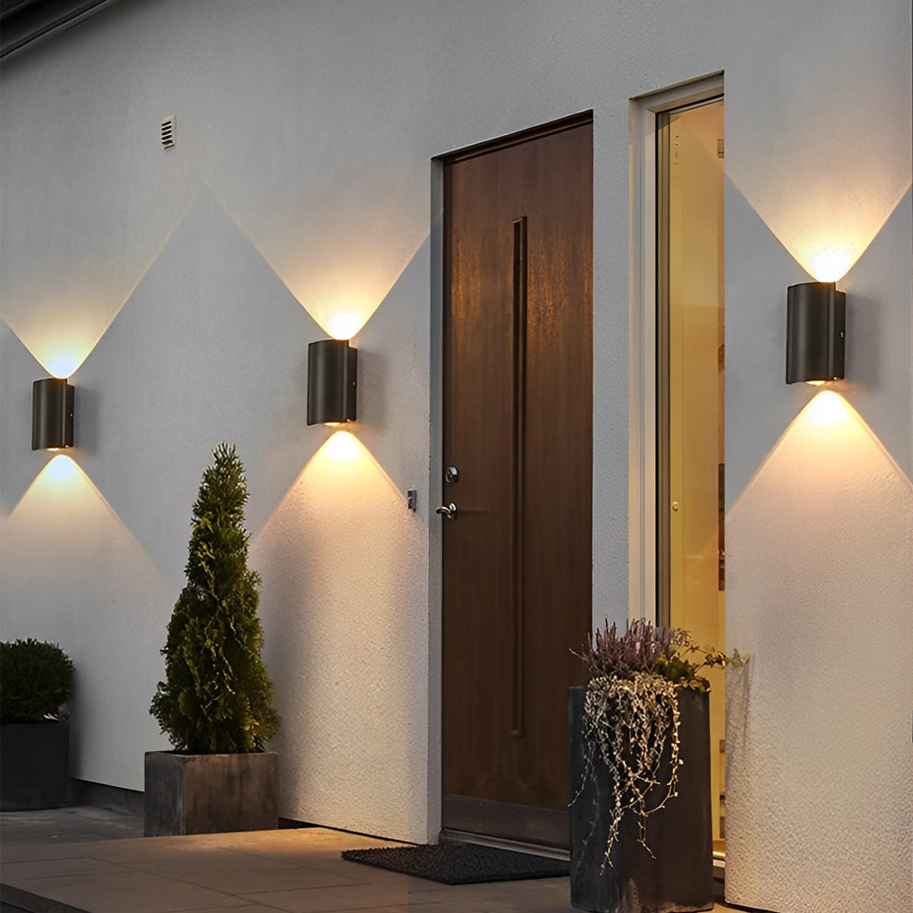 Wave Design Modern LED Waterproof Outdoor Wall Washer Light Up and Down Sconce