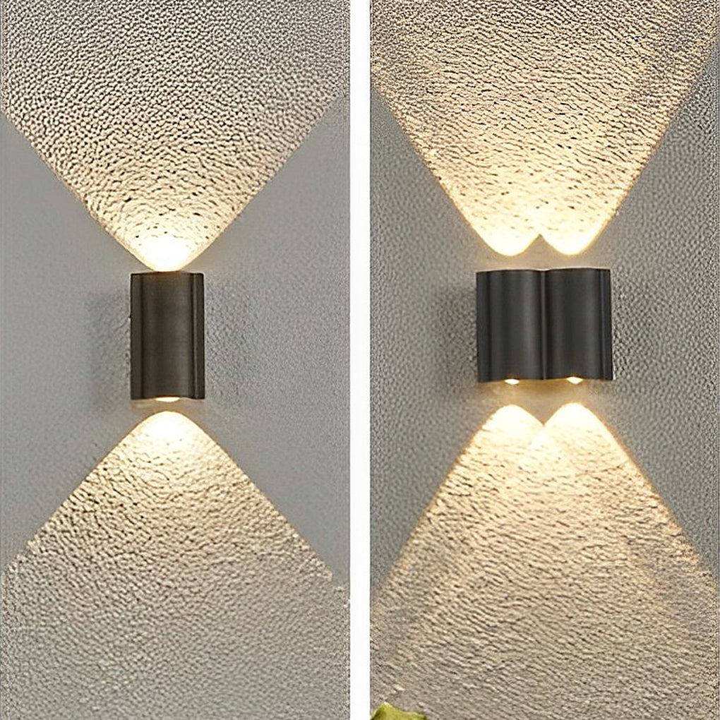 Wave Design Modern LED Waterproof Outdoor Wall Washer Light Up and Down Sconce