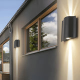 Wave Design Waterproof LED Outdoor Wall Light Aluminum Up and Down Sconce for Porch and Villa