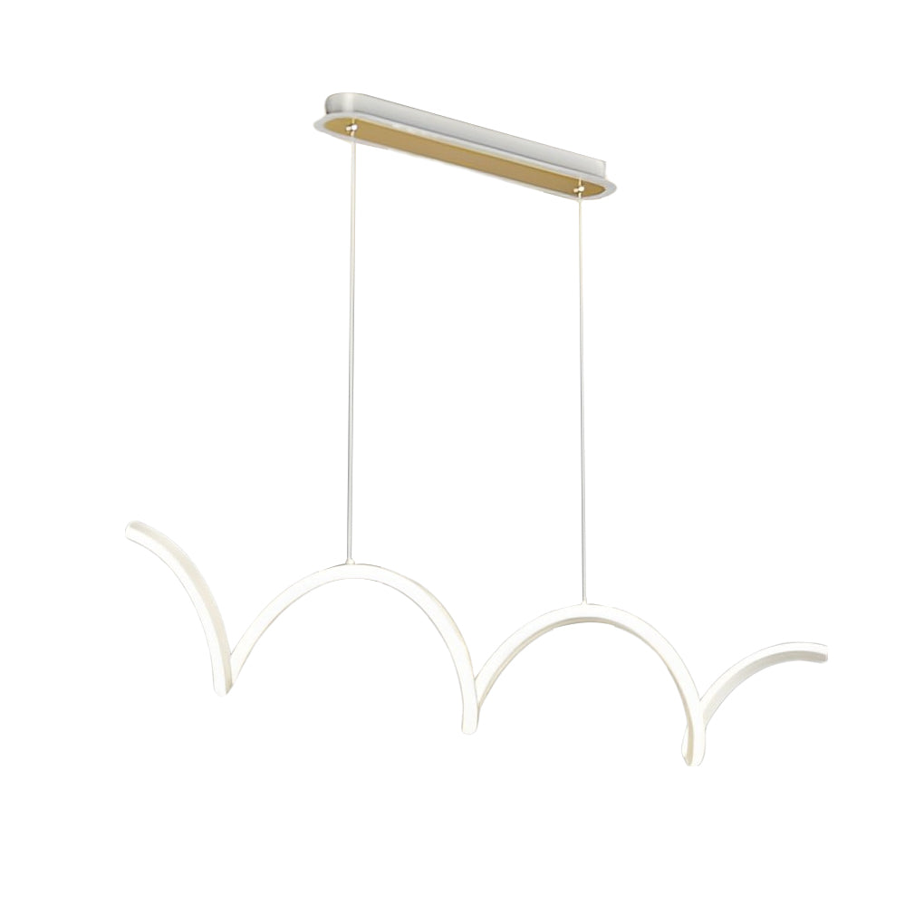Wave Linear LED Chandelier Modern Dimmable Pendant Light for Dining Room and Kitchen
