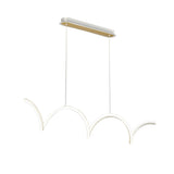 Wave Linear LED Chandelier Modern Dimmable Pendant Light for Dining Room and Kitchen