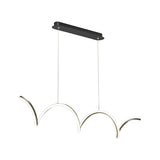 Wave Linear LED Chandelier Modern Dimmable Pendant Light for Dining Room and Kitchen