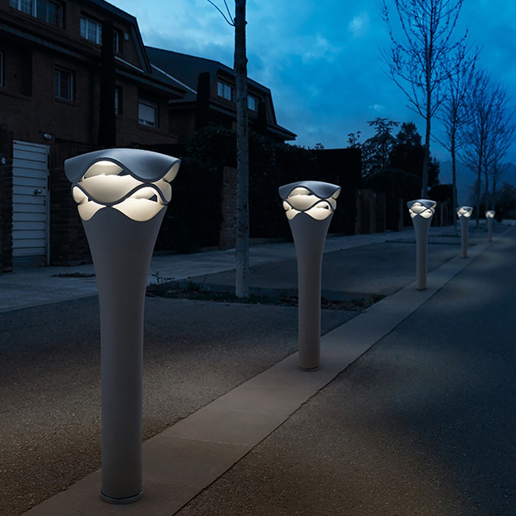 Wave Stacking Modern Outdoor Waterproof Landscape Wall Sconces and Garden Fence Post Lamp