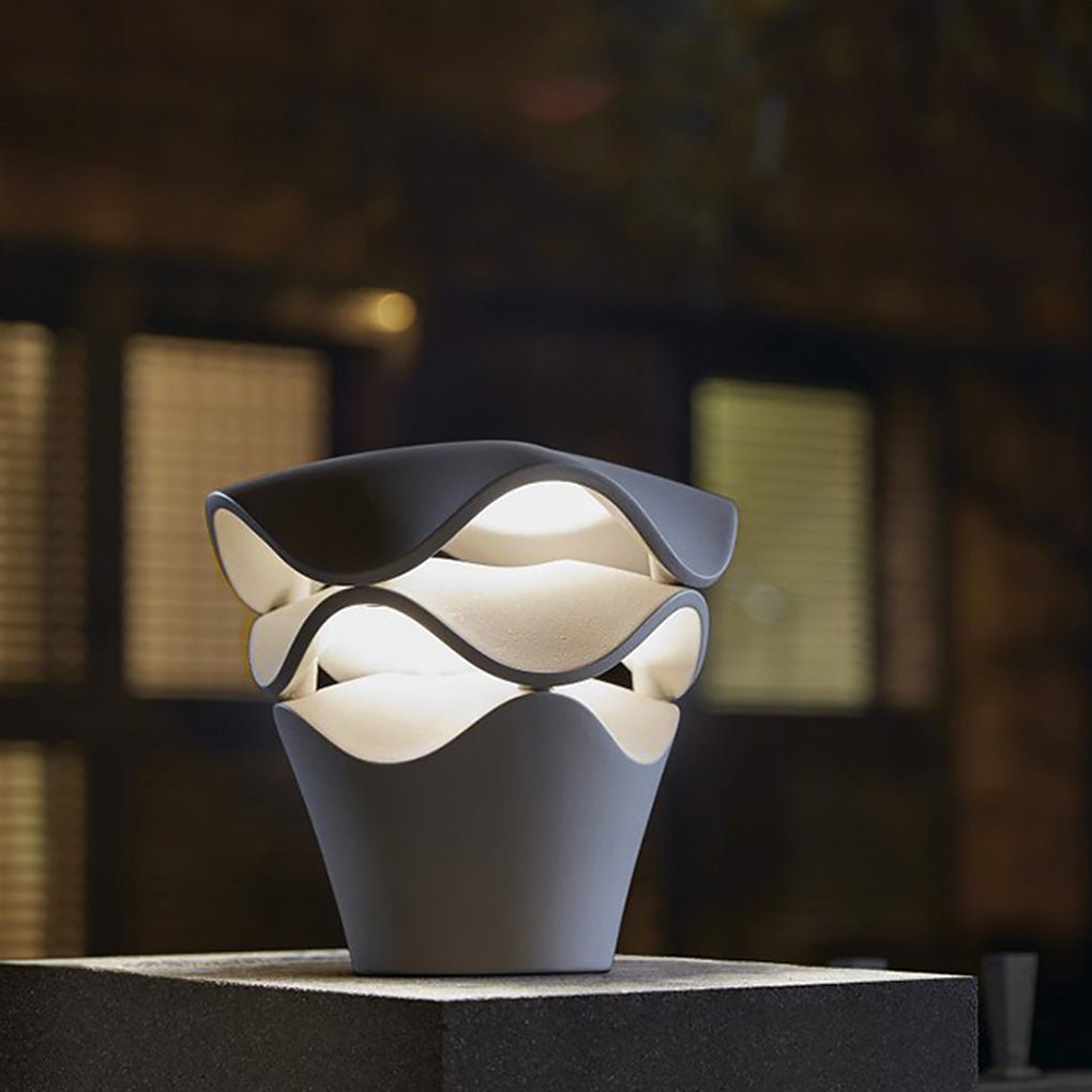 Wave Stacking Modern Outdoor Waterproof Landscape Wall Sconces and Garden Fence Post Lamp