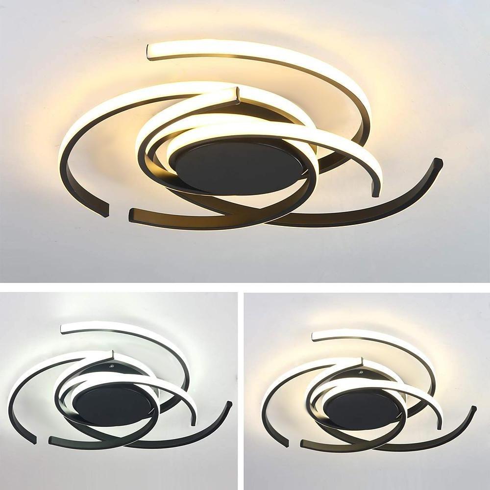 Modern Geometric 30 Inch Circular LED Flush Mount Light for Living Room and Bedroom