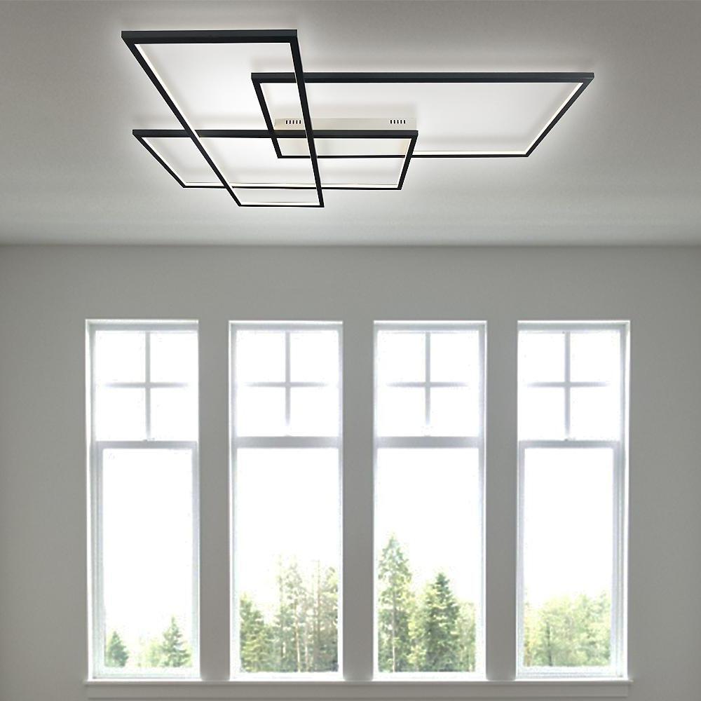 Modern Rectangular Three Tier LED Flush Mount Ceiling Light with Integrated Central Panel