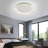 Modern Geometric Circular LED Flush Mount Ceiling Light Minimalist Metal Luminaire for Living Room