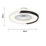 Modern 20 Inch Low Profile Bladeless Ceiling Fan with Dimmable LED Light and Remote Control