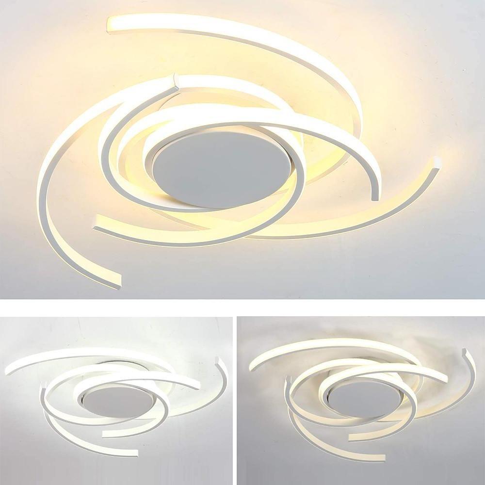 Modern Geometric 30 Inch Circular LED Flush Mount Light for Living Room and Bedroom