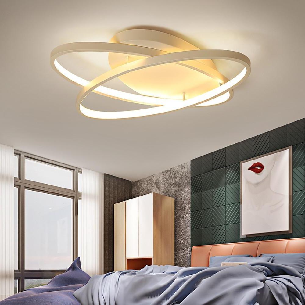 Modern Double Ring LED Flush Mount Ceiling Light for Bedroom and Living Room Lighting