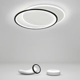 Modern Overlapped Round Flush Mount Ceiling Light Geometric Design for Bedroom