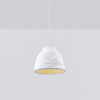 White Floral Embossed Resin Pendant Light Dome Shaped Hanging Lamp for Home Decor