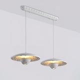 White Flying Saucer Resin Pendant Lamp Modern Integrated LED Hanging Light Fixture