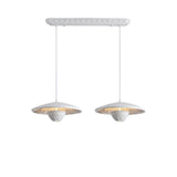 White Flying Saucer Resin Pendant Lamp Modern Integrated LED Hanging Light Fixture