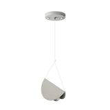 White Half Moon Glider Pendant Light Modern Minimalist Metal LED Hanging Fixture for Living Room