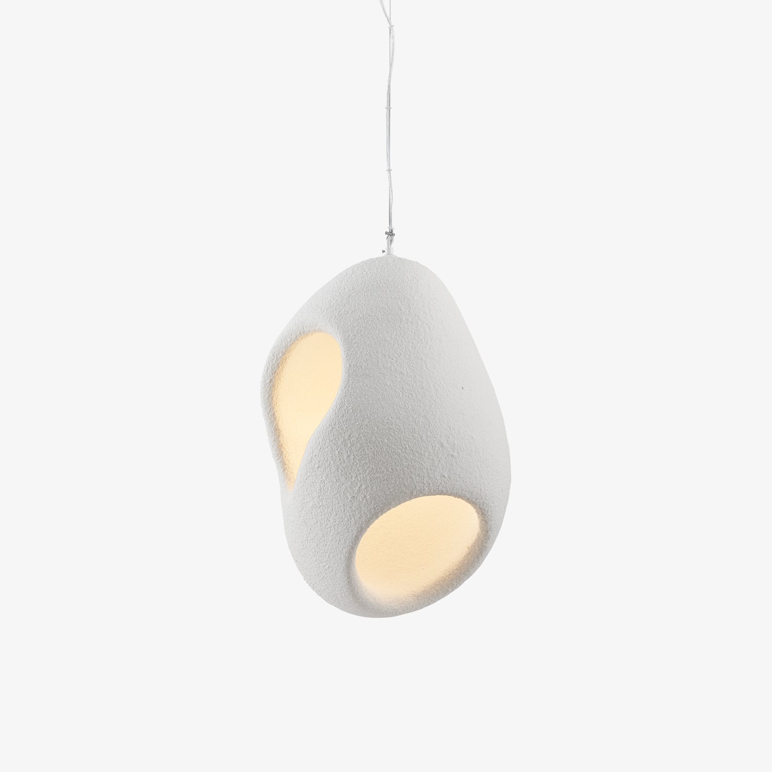 White Japandi Minimalist Resin Pendant Light Wabi Sabi Sculptural Hanging Lamp