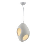 White Japandi Minimalist Resin Pendant Light Wabi Sabi Sculptural Hanging Lamp