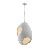White Japandi Minimalist Resin Pendant Light Wabi Sabi Sculptural Hanging Lamp
